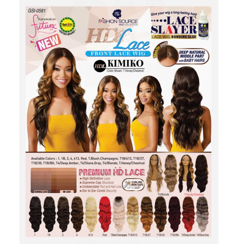GOLDEN STATE FASHION SOURCE EZ SYNTHETIC LACE FRONT WIG EZL-KIMIKO COLOR T18/613