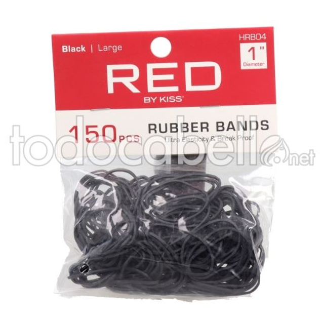 RED BY KISS LARGE 150PCS RUBBER BANDS HRB04
