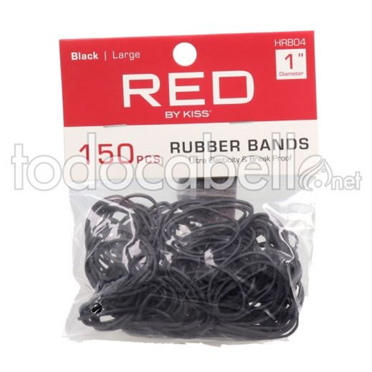RED BY KISS LARGE 150PCS RUBBER BANDS HRB04