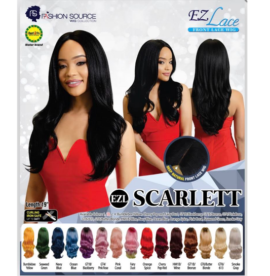 GOLDEN STATE FASHION SOURCE EZ SYNTHETIC LACE FRONT WIG EZL-SCARLETT COLOR 1B