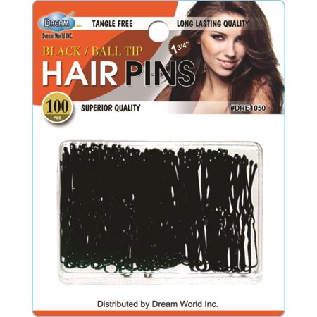 DREAM WORLD 1.3/4'' HAIR PINS BLACK 100 PCS