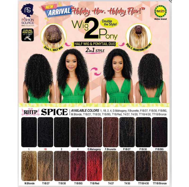 FASHION SOUR.WIG TO PONY SPICE COLOR 1B