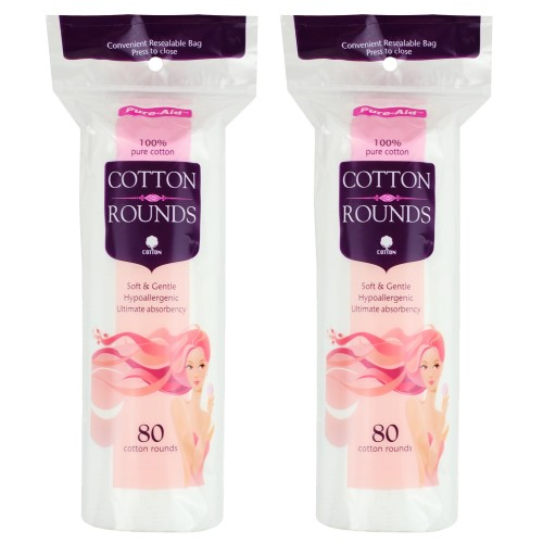 PURE AID COTTON ROUNDS 80 PCS