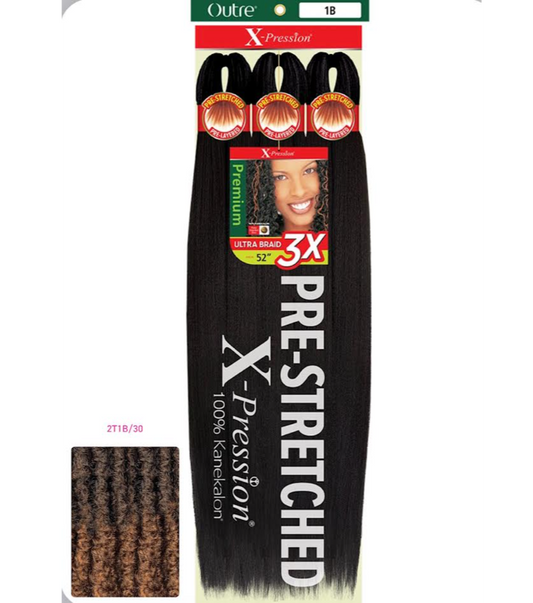 OUTRE X PRESSION PRE STRETCHED BRAID 52'' 3X COLOR 2T1B/30