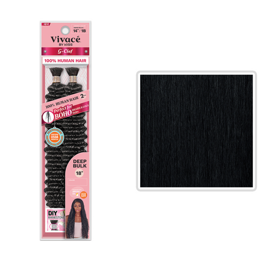 VIVACE BY KISS COLOR 1 G CLEF BOHO BRAIDING HAIR DEEP BULK 18''