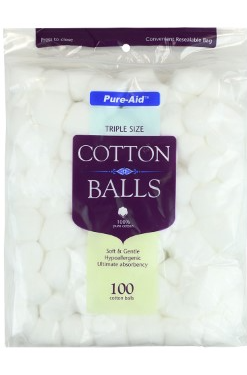 PURE AID COTTON BALLS 100PCS