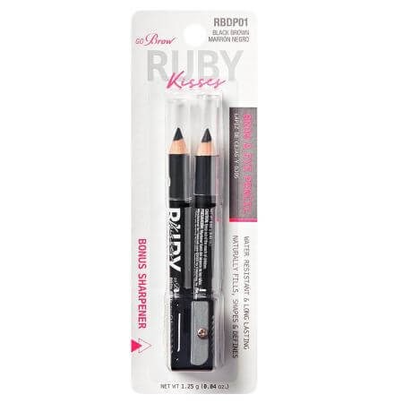 RUBY KISSES BROW & EYELINER BLACK BROWN RBDP01