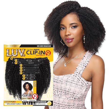 EVE HAIR LUV REMY KINKY CURLY HHCUR 14'' COLOR NATURAL BROWN