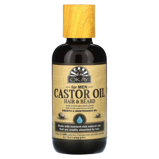 OKAY FOR MEN CASTOR OIL HAIR & BEARD 4OZ
