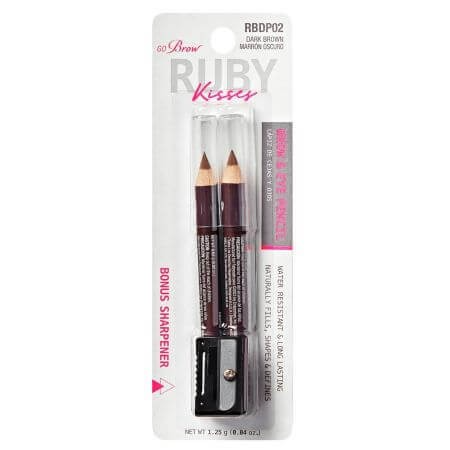 RUBY KISSES BROW & EYELINER DARK BROWN RBDP02