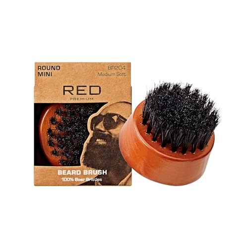 RED BY KISS BEARD BRUSH ROUND MINI BR204
