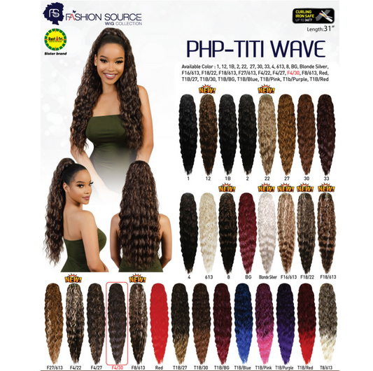 FASHION SOURCE DRAWSTRING PONYTAIL PHP TITI WAVE COLOR 613