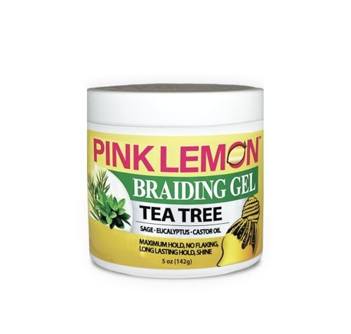 PINK LEMON BRAIDING GEL TEA TREE MAXIMUM HOLD 5OZ