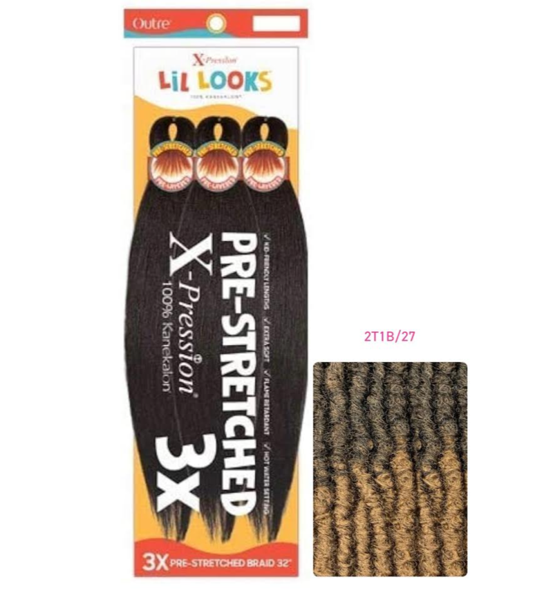 Outre X-Pression - Lil Looks - Pre Stretched Calming Braid 32" 3X COLOR 2T1B/27