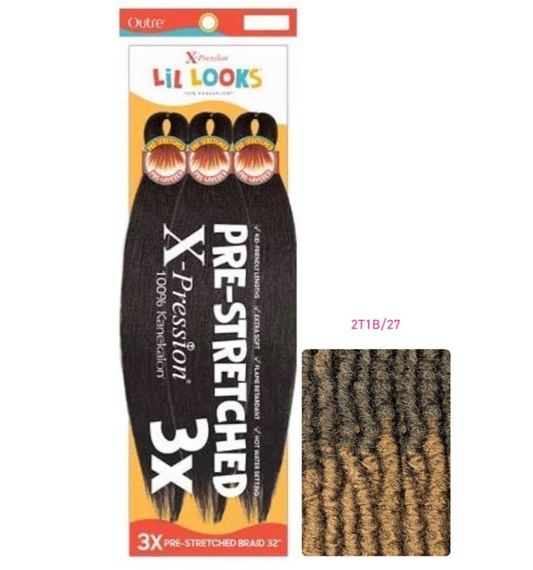 Outre X-Pression - Lil Looks - Pre Stretched Calming Braid 32" 3X COLOR 2T1B/27