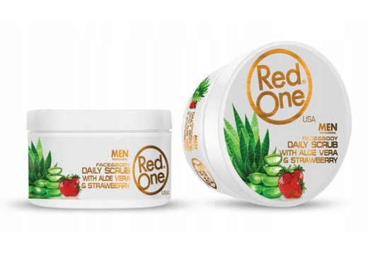 RED ONE FACE & BODY SCRUB ALOE VERA STRAWBERRY