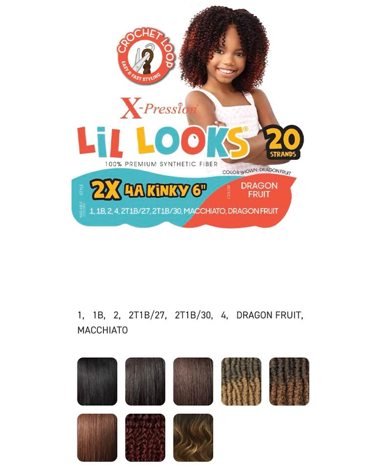 XPRESSION LIL LOOKS 2X KINKY 6 COLOR DRAGON FRUIT
