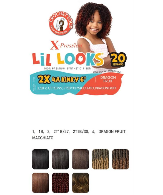 XPRESSION LIL LOOKS 2X KINKY 6 COLOR DRAGON FRUIT