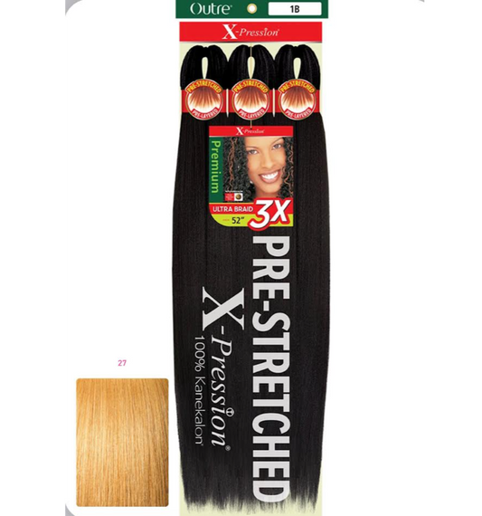 OUTRE X PRESSION PRE STRETCHED BRAID 52'' 3X COLOR 27