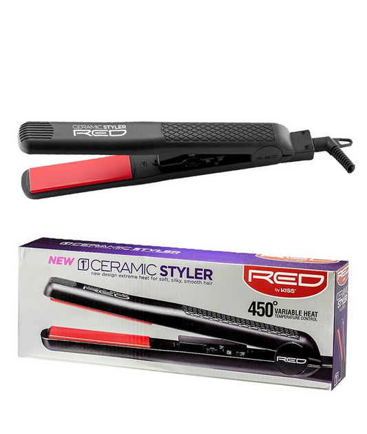 RED BY KISS CERAMIC STYLER IRON 1''