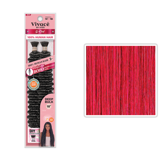 VIVACE BY KISS COLOR RED G CLEF BOHO BRAIDING HAIR DEEP BULK 18''