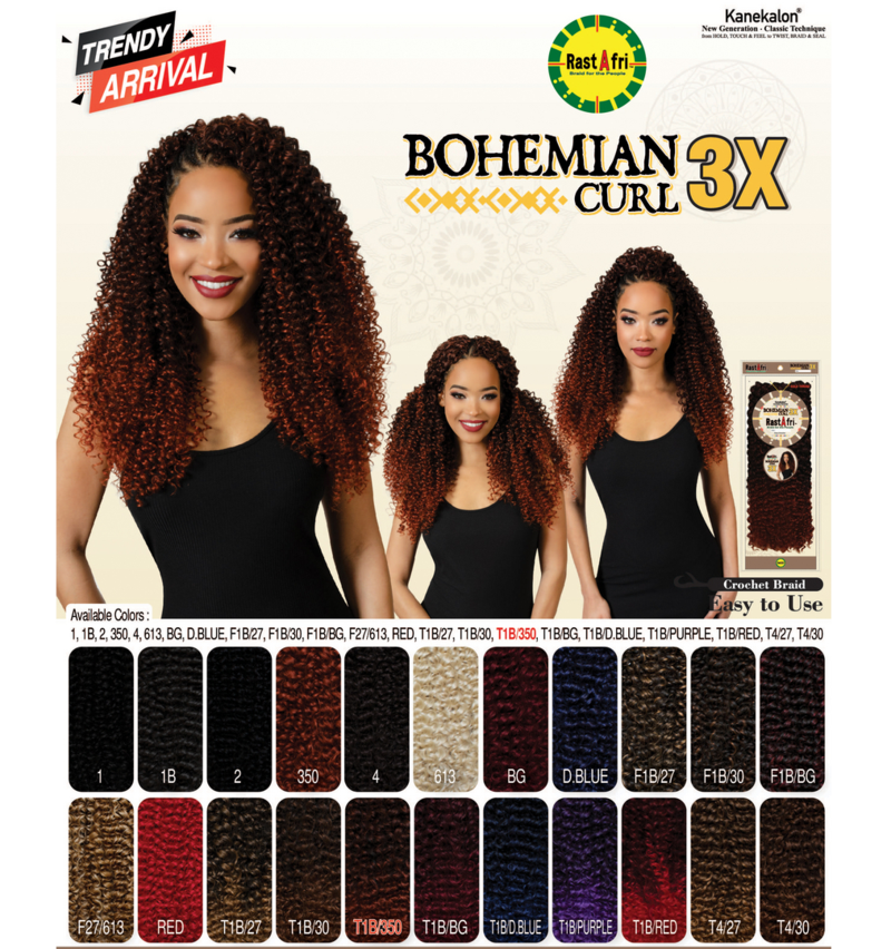RASTAFRI BOHEMIAN CURL 3X COLOR 1