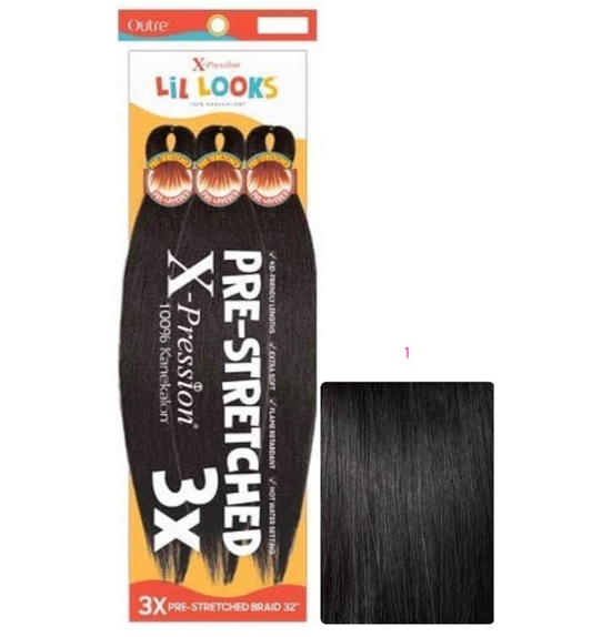 Outre X-Pression - Lil Looks - Pre Stretched Calming Braid 32" 3X COLOR 1