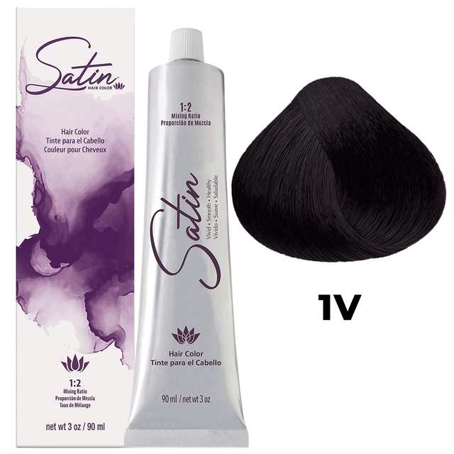 SATIN HAIR COLOR 1V VIOLET BLACK