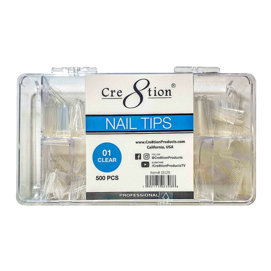 CRE8TION NAIL TIPS FOR ACRYLIC 01 CLEAR