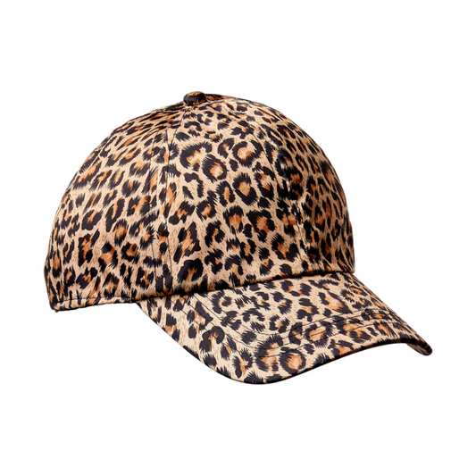 RED BY KISS SILKY BASEBALL CAP LEOPARD FH014
