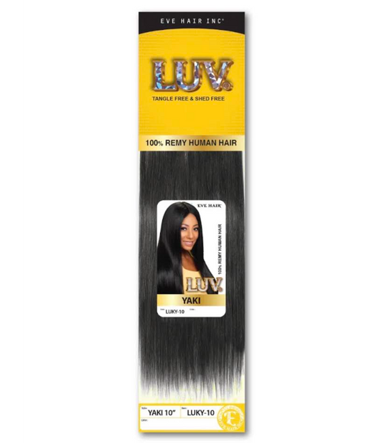 EVE HAIR LUV REMY HUMAN HAIR YAKI 10'' COLOR 2