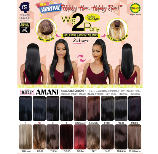 FASHION SOU. WIG TO PONY AMANI COLOR 1