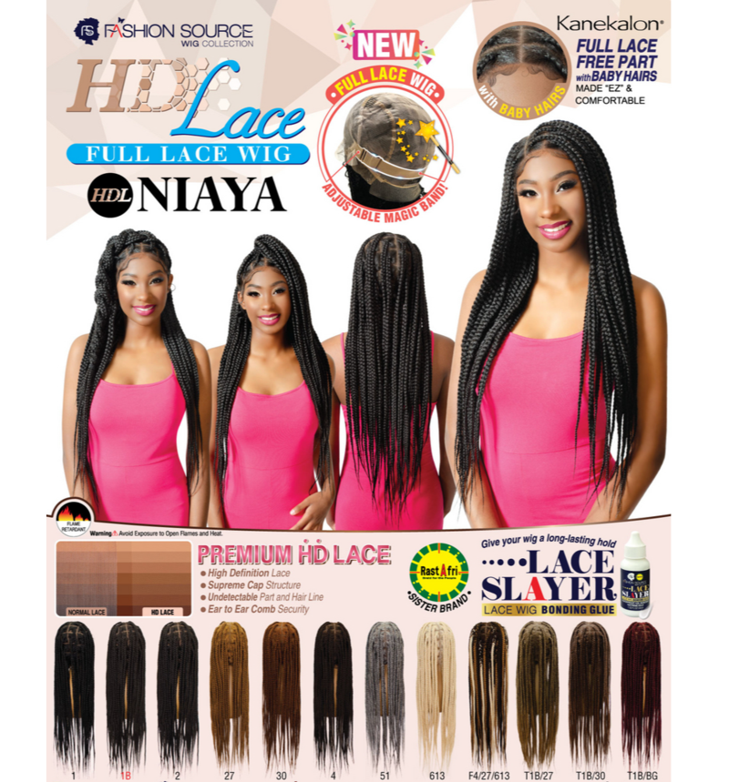 FASHION SOURCE LACE WIG NIAYA COLOR 1