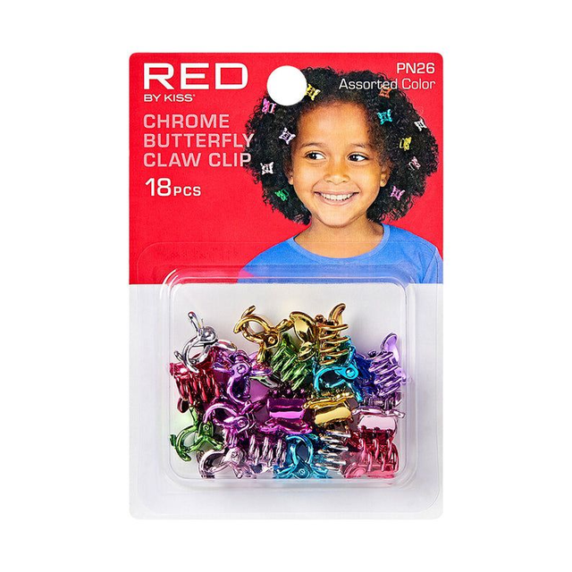 RED BY KISS CHROME BUTTERFLY CLAW CLIP PN26