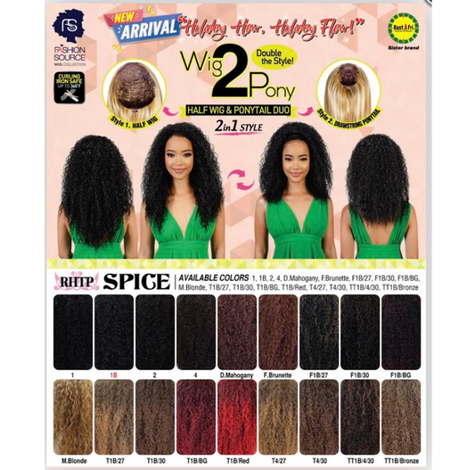 FASHION SOUR.WIG TO PONY SPICE COLOR T1B/BG