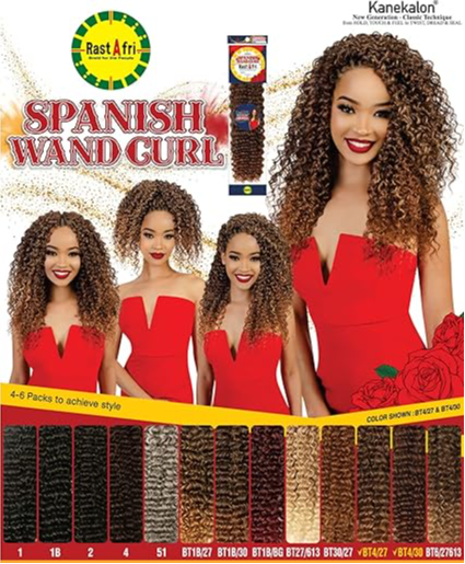 RASTAFRI SPANISH WAND CURL COLOR BT1B/27
