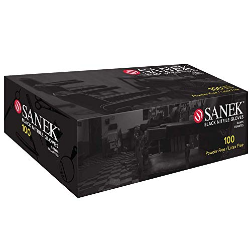 SANEK BLACK NITRILE GLOVES LARGE