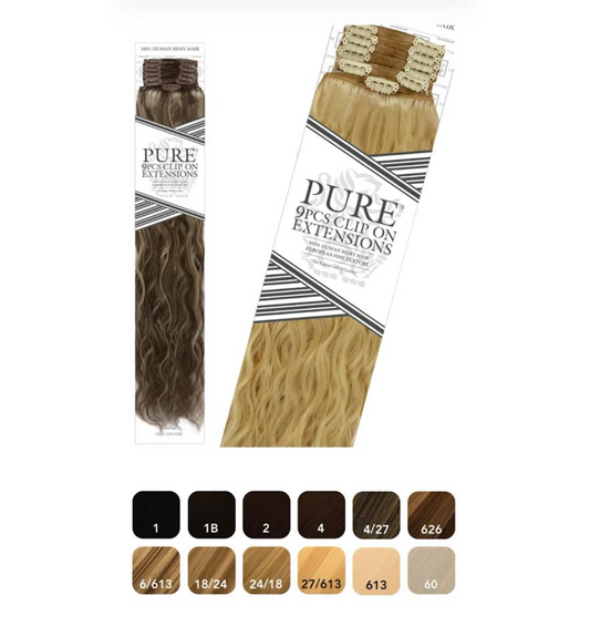 HAIR COUTURE CLIP IN 9PCS WATER WAVE 18 COLOR 4/27