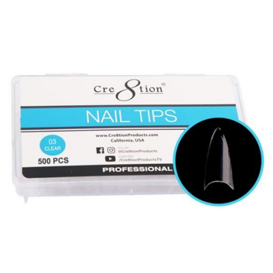 CRE8TION NAIL TIPS FOR ACRYLIC 03 CLEAR