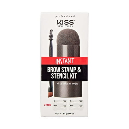 KISS NEW YORK BLACK BROWN BROW STAMP & STENCIL KIT STA01