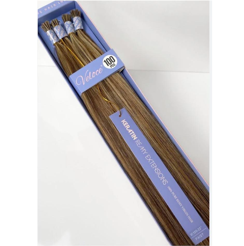 EVE HAIR KERATIN REMY HUMAN HAIR EXTENSIONS I-TIPS VI100 22'' COLOR 1B