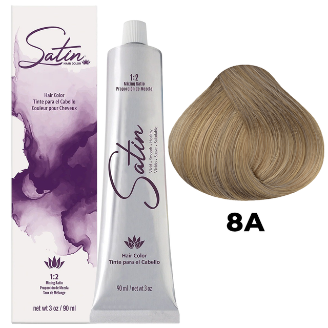 SATIN HAIR COLOR 8A LIGHT ASH BLONDE