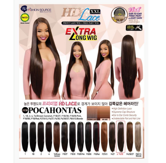 GOLDEN STATE FASHION SOURCE EZ SYNTHETIC LACE FRONT WIG EZL-XXL POCAHONTAS COLOR F1B/BG