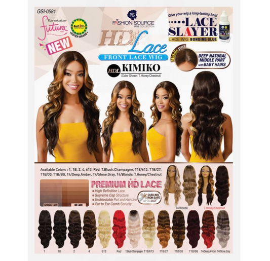 GOLDEN STATE FASHION SOURCE EZ SYNTHETIC LACE FRONT WIG EZL-KIMIKO COLOR T.BLUSH.CHAMPAGNE