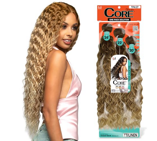 BOBBI BOSS Miss Origin CORE Synthetic Weave Multi Bundle OCEAN WAVE (20, 22, 24 Inch) COLOR TT/LINEN
