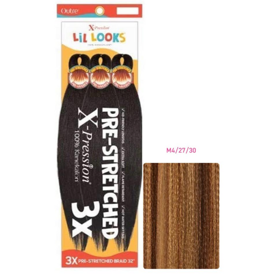 Outre X-Pression - Lil Looks - Pre Stretched Calming Braid 32" 3X COLOR M4/27/30