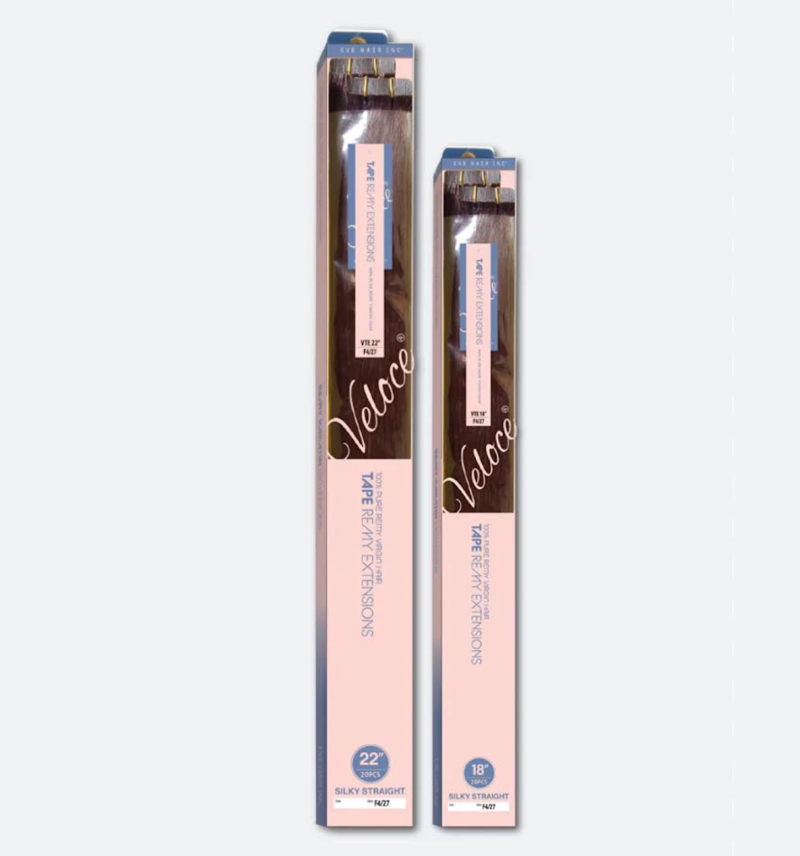 EVE HAIR TAPE REMY HUMAN HAIR EXTENSIONS SILKY STRAIGHT VTE 22'' COLOR P6/27