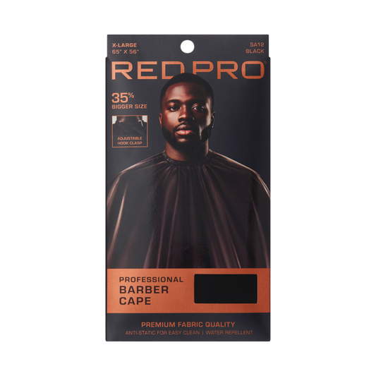 RED PRO BARBER CAPE BLACK SA12