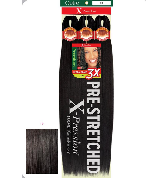OUTRE X PRESSION PRE STRETCHED BRAID 52'' 3X COLOR 1B