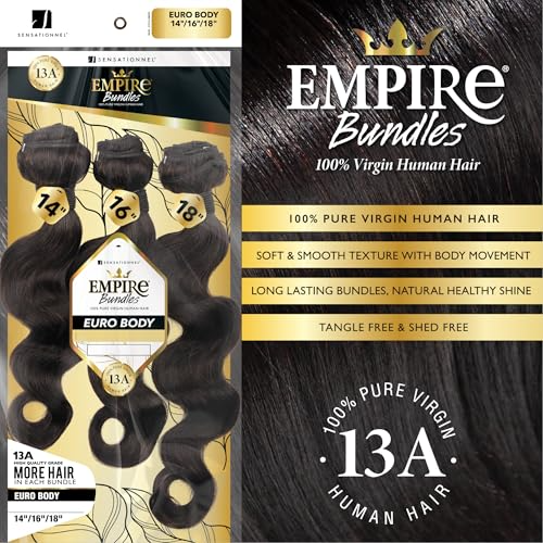 SENSATIONNEL EMPIRE BUNDLES HUMAN HAIR EURO BODY 20/22/24 NATURAL